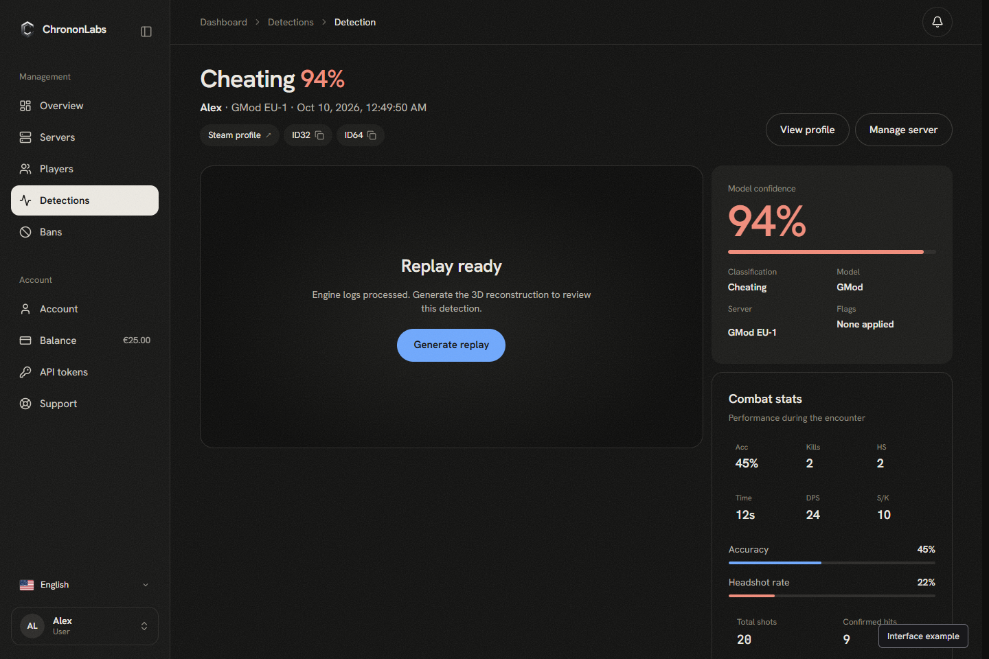 Example of the ChrononLabs replay viewer.